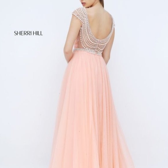 Sherri Hill Peach Pink Dress - Picture 2 of 2